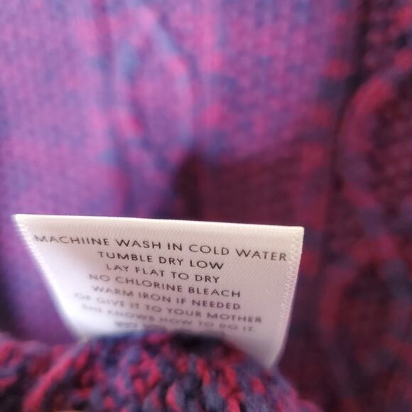 Project Naadam Purple Cable Knit Tie Sleeve Oversized Pullover Designer sweater - Picture 7 of 11